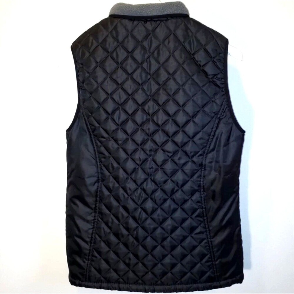PUFFER VEST Quilted Fleece Lined Black Small - Picture 5 of 7